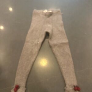 Zara Gray Knit Leggings with Red Details